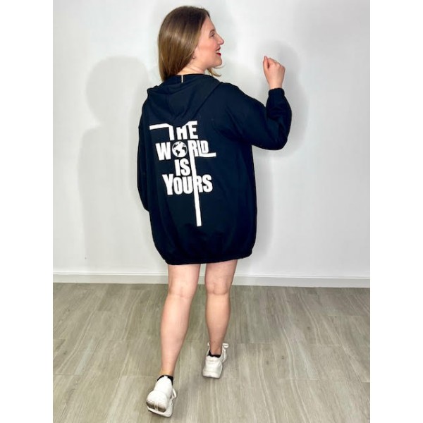 Sudadera World Negra